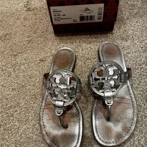 Tory Burch Silver Miller Sandals